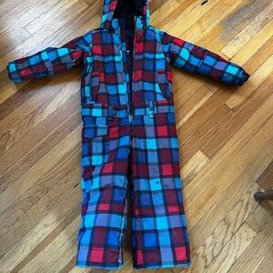 Burton Red and Blue Plaid Kids Snowsuit